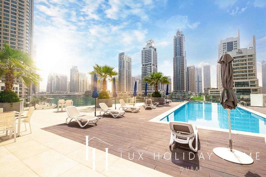 Lux Contemporary Suite With Full Marina View 6 Dubai Dış mekan fotoğraf